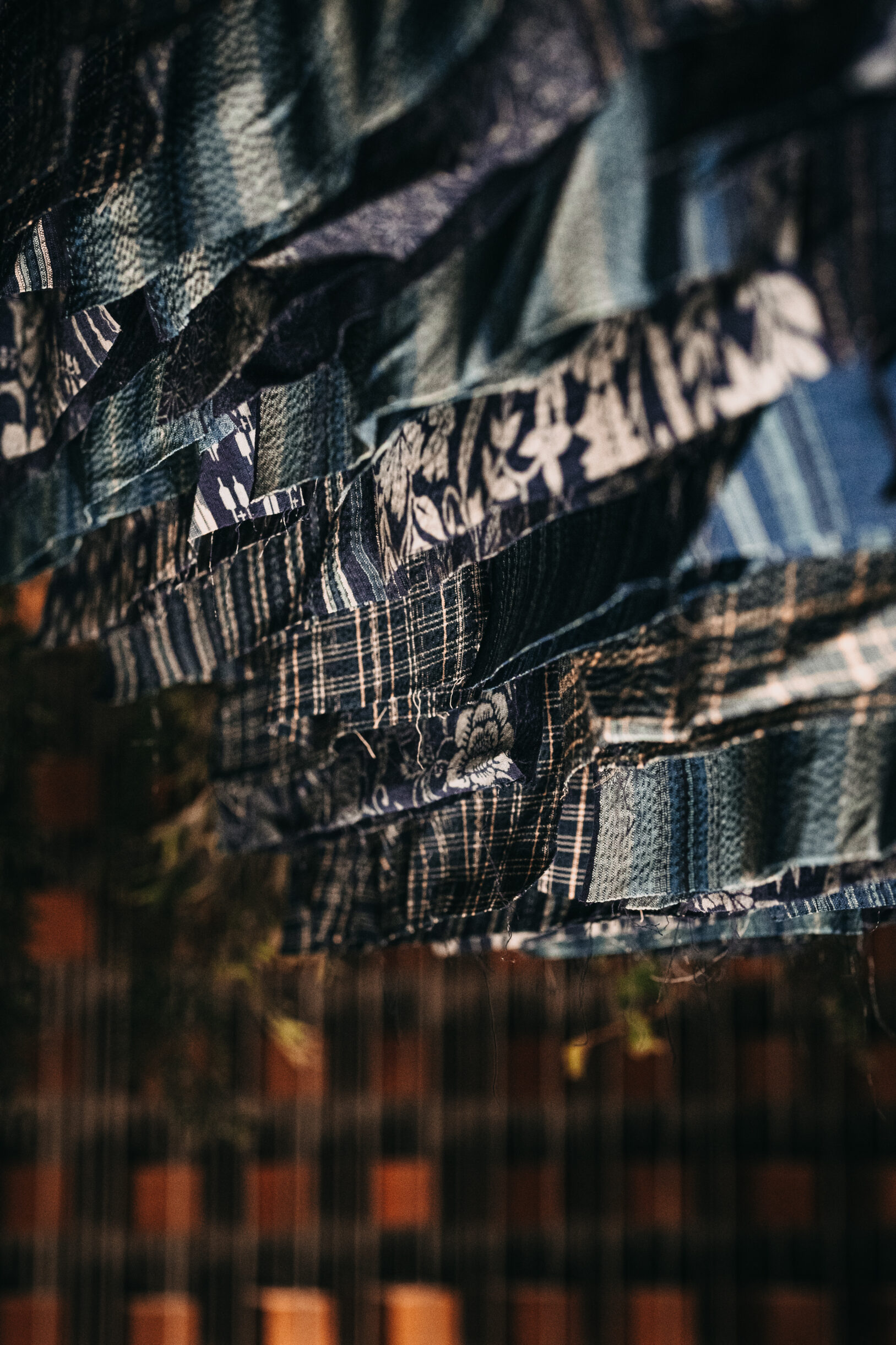 small blue flags of different variety hanged at CLAP London interior